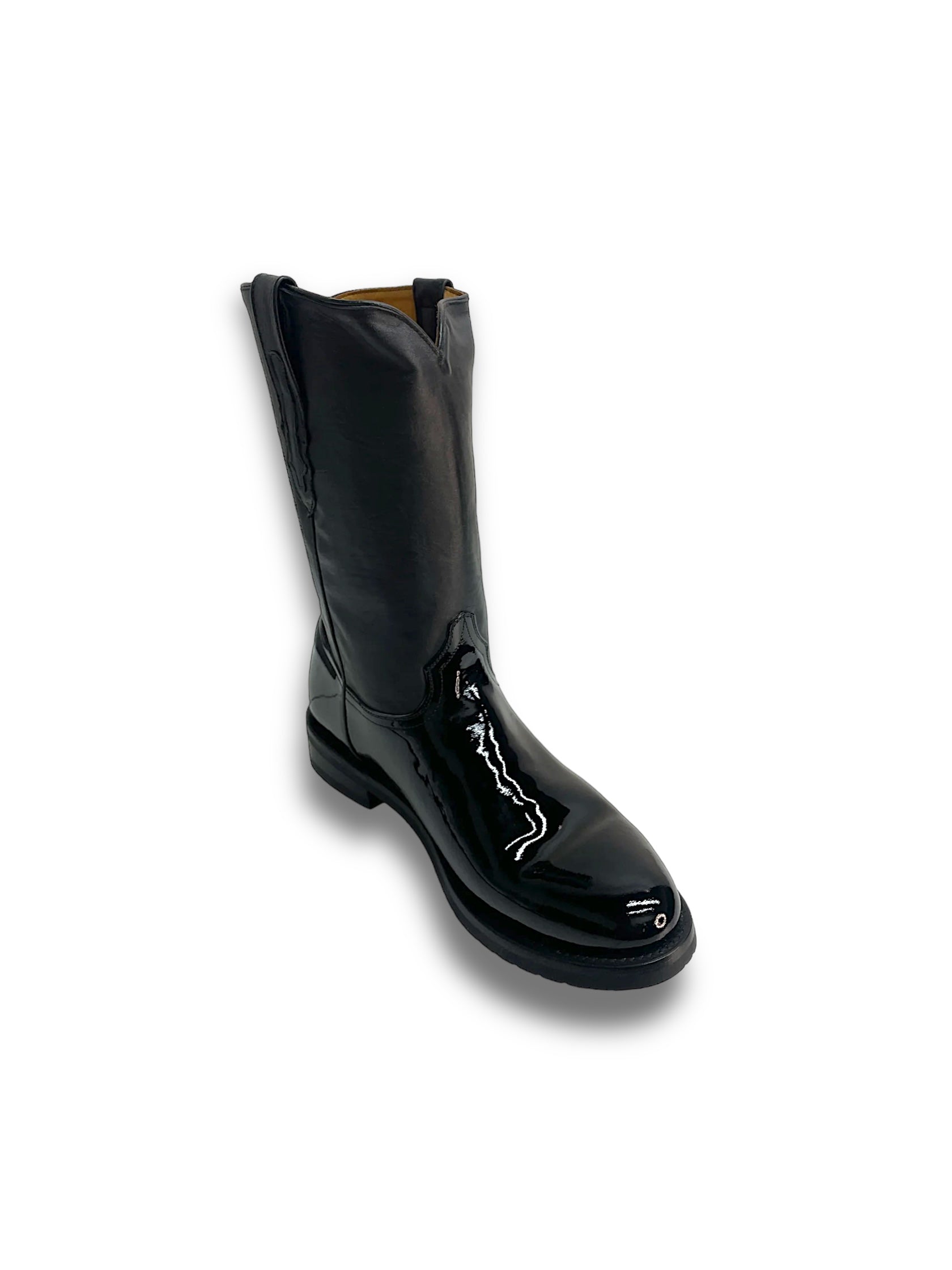 Patent leather cowboy boots best sale